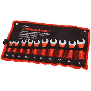 Neilsen 10pc Stubby Soft Grip Metric Combination Spanner Wrench Set 10mm - 19mm