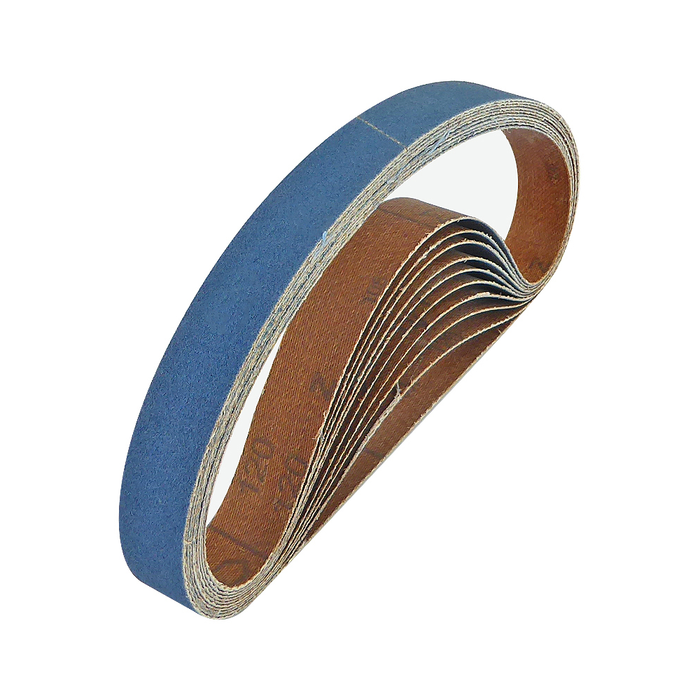 Pack of 5 Zirconium Sanding Belts - 10mm x 330mm