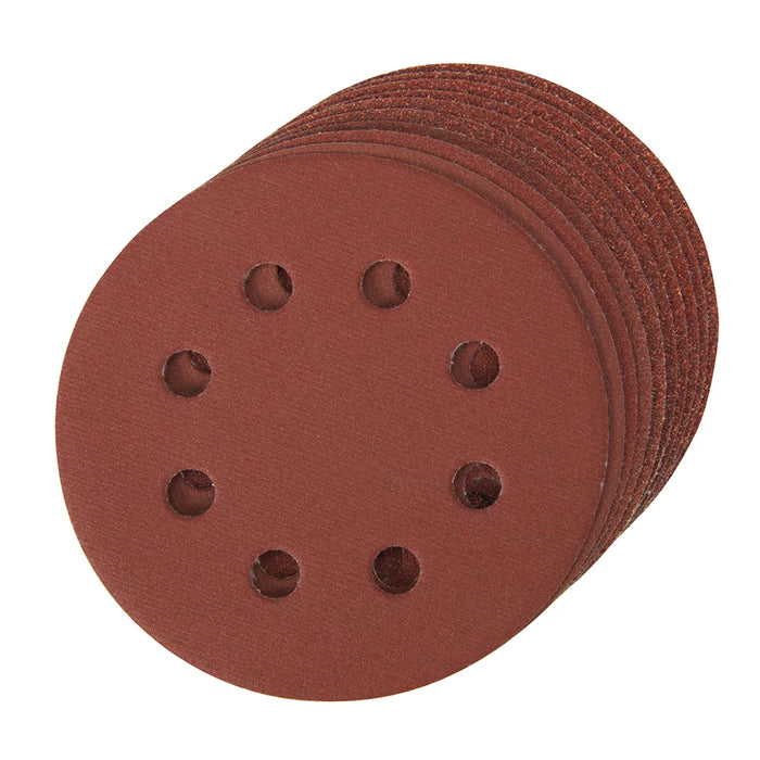 10 x Aluminium Hook & Loop Sanding Discs 8 Holes - 115mm Diameter