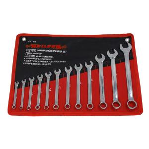 12PC SPANNER SET METRIC FULLY POLISHED COMBINATION WRENCH IN CASE 6-22MM