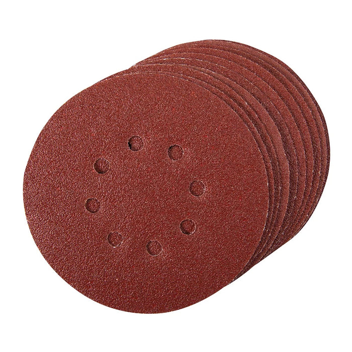10 x Aluminium Hook & Loop Sanding Discs 8 Holes - 150mm Diameter