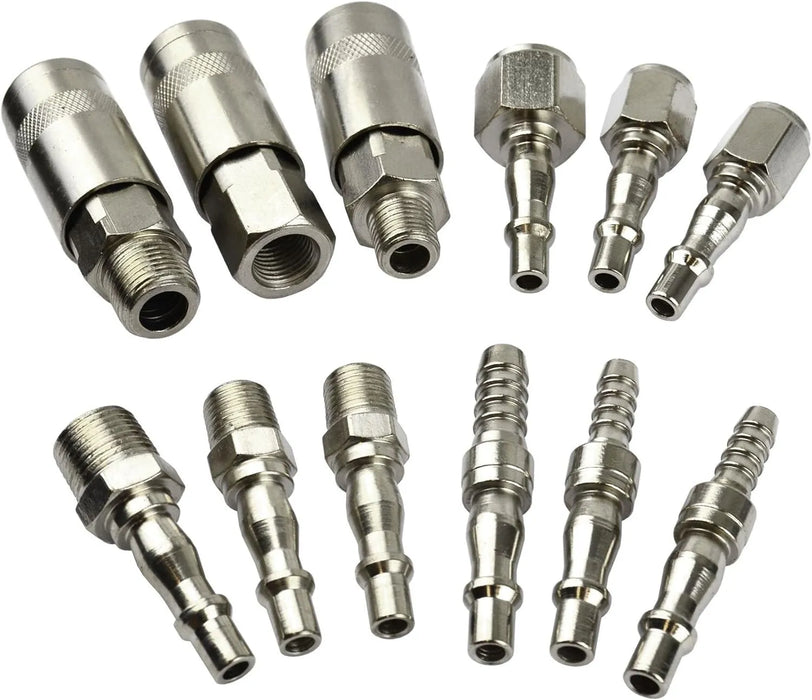 Air Line Hose Compressor Fitting Connectors Quick Release Set