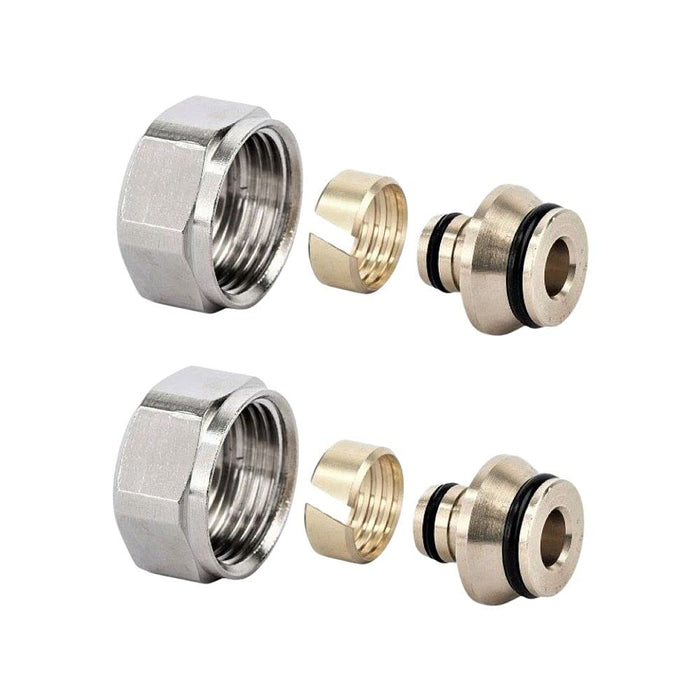 2 x Underfloor Heating UFH Pipe Eurocone / Euroconus Manifolds Connector Fittings 12mm - 20mm