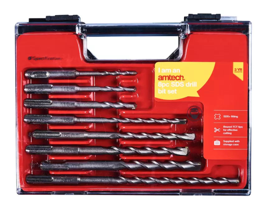 Amtech F0925 8 Piece SDS Drill bit Set